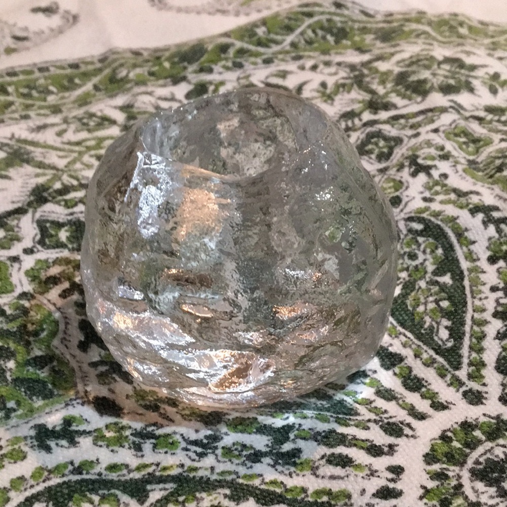 Kosta Boda snowball glass candle holder